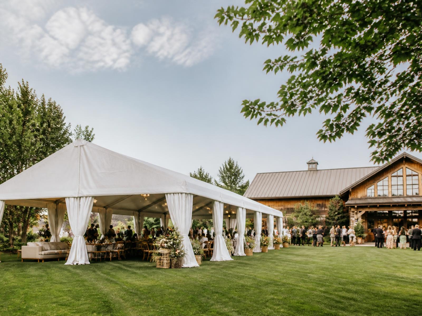 Event tent on the lawn for a community day